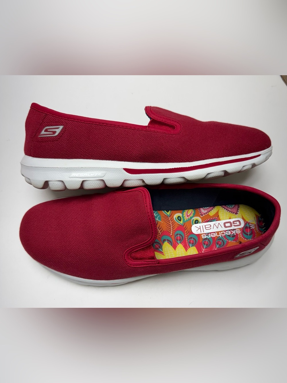 Skechers Red Go Walk, Women 8 Performance Walking Shoe - Comfortable Worn 1-2x
